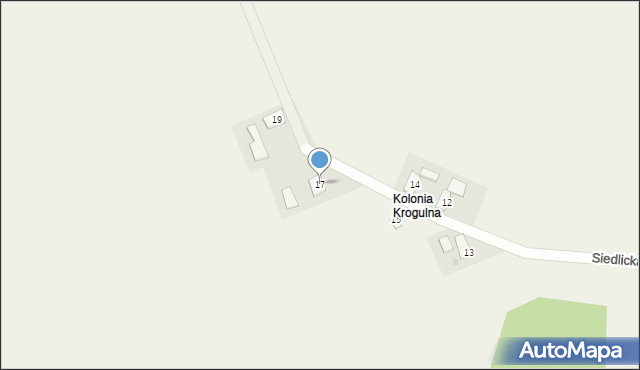 Krogulna, Siedlicka, 17, mapa Krogulna