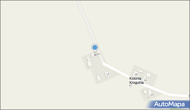 Krogulna, Siedlicka, 19, mapa Krogulna