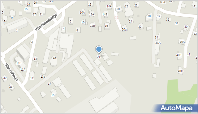 Krosno, Sikorskiego Władysława, gen., 21, mapa Krosna