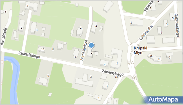 Krupski Młyn, Sienkiewicza Henryka, 2, mapa Krupski Młyn