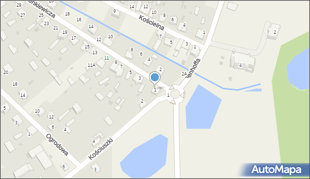 Kruszyna, Sienkiewicza Henryka, 1, mapa Kruszyna