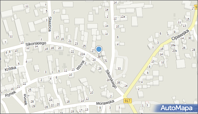 Krzanowice, Sikorskiego Władysława, gen., 29, mapa Krzanowice
