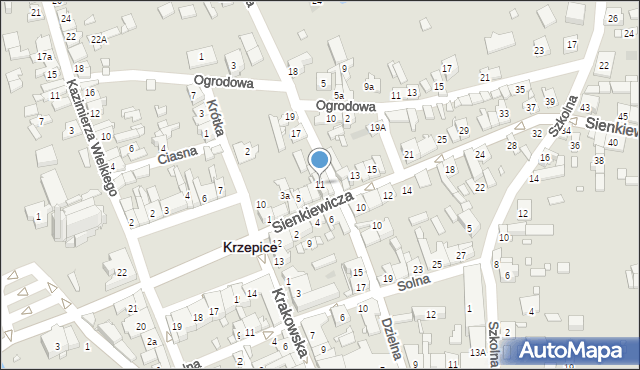 Krzepice, Sienkiewicza Henryka, 11, mapa Krzepice