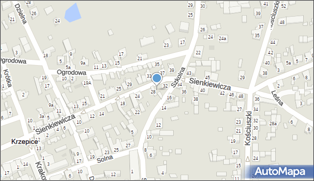 Krzepice, Sienkiewicza Henryka, 30, mapa Krzepice