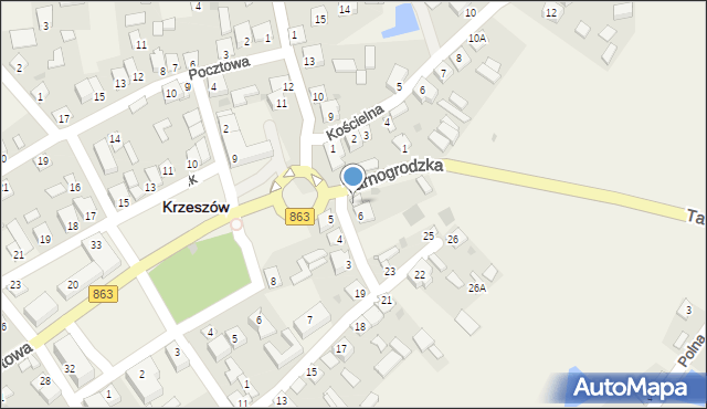 Krzeszów, Sieniawska, 7, mapa Krzeszów