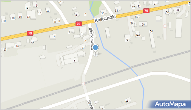 Krzeszowice, Sienkiewicza Henryka, 3, mapa Krzeszowice