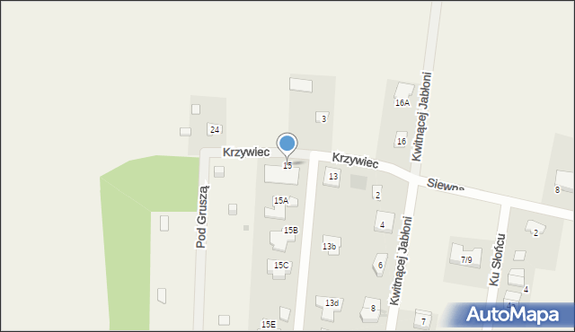 Krzywiec, Siewna, 15, mapa Krzywiec