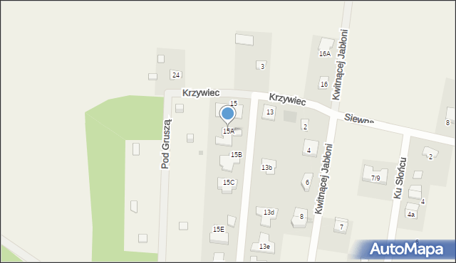 Krzywiec, Siewna, 15A, mapa Krzywiec