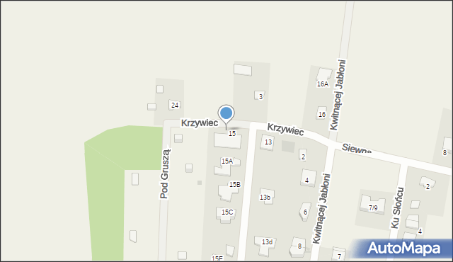 Krzywiec, Siewna, 17, mapa Krzywiec