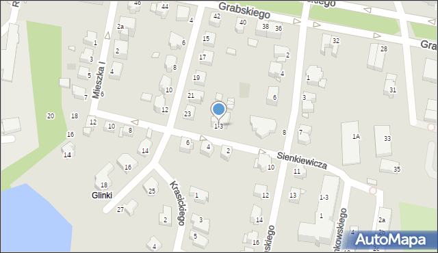 Legnica, Sienkiewicza Henryka, 1-3, mapa Legnicy