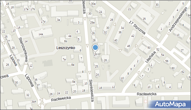 Leszno, Sienkiewicza Henryka, 27, mapa Leszno