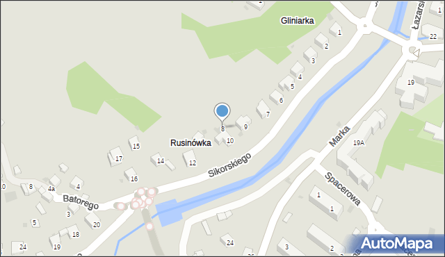 Limanowa, Sikorskiego Władysława, gen., 8, mapa Limanowa