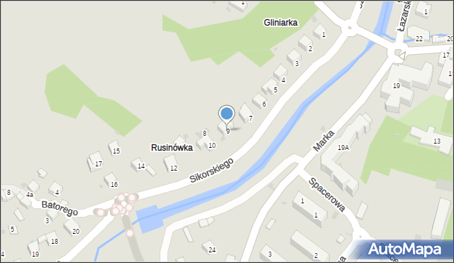 Limanowa, Sikorskiego Władysława, gen., 9, mapa Limanowa