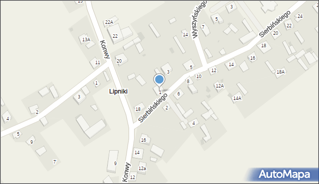 Lipniki, Sierbińskiego E., ks. kan., 1, mapa Lipniki