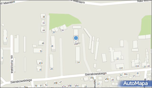 Lipno, Sierakowskiego, 24A, mapa Lipno