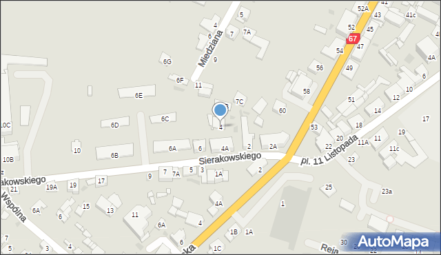 Lipno, Sierakowskiego, 4, mapa Lipno