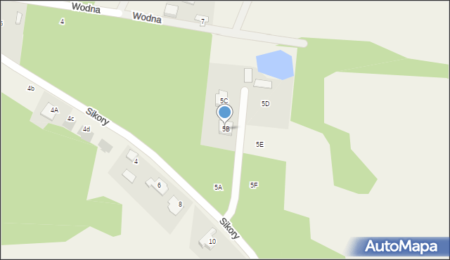 Liszyno, Sikory Wawrzyńca, 5B, mapa Liszyno