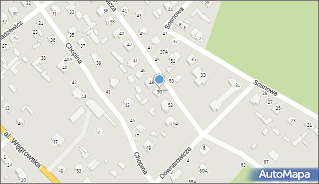 Łochów, Sienkiewicza Henryka, 50, mapa Łochów