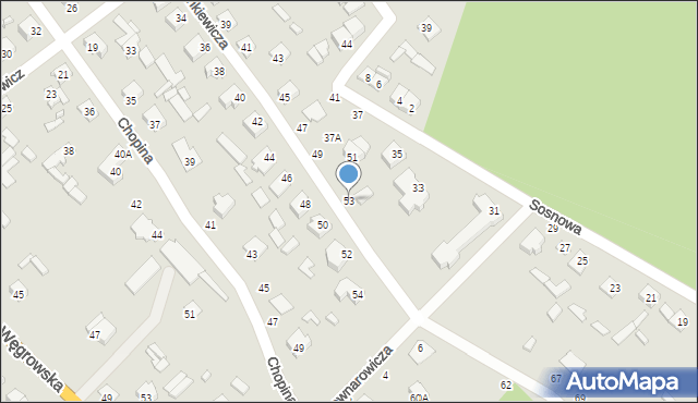 Łochów, Sienkiewicza Henryka, 53, mapa Łochów