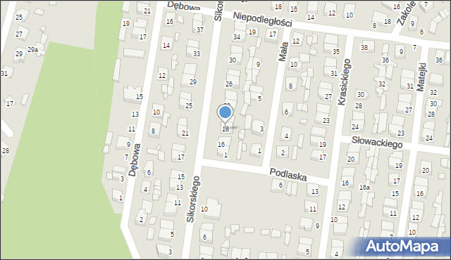 Łochów, Sikorskiego Władysława, gen., 18, mapa Łochów