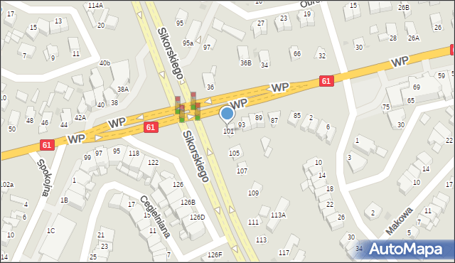 Łomża, Sikorskiego Władysława, gen., 101, mapa Łomży