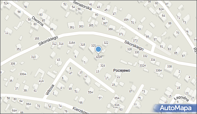 Łomża, Sikorskiego Władysława, gen., 322A, mapa Łomży