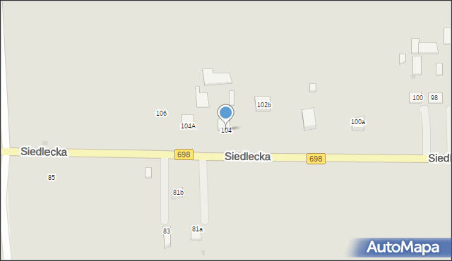 Łosice, Siedlecka, 104, mapa Łosice