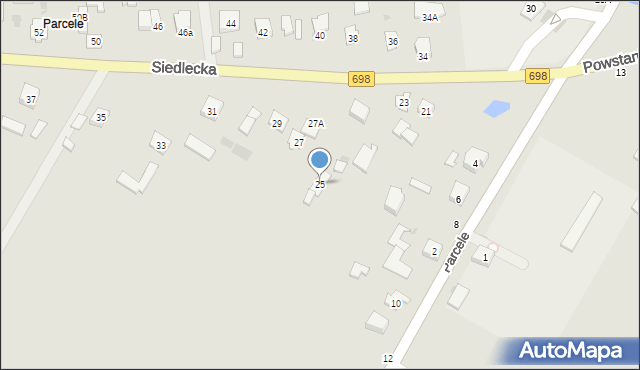 Łosice, Siedlecka, 25, mapa Łosice