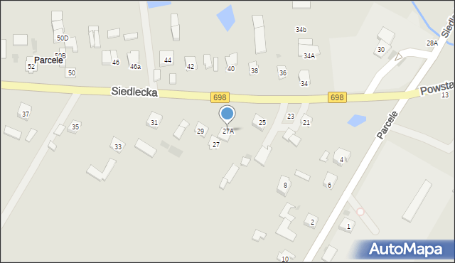 Łosice, Siedlecka, 27A, mapa Łosice