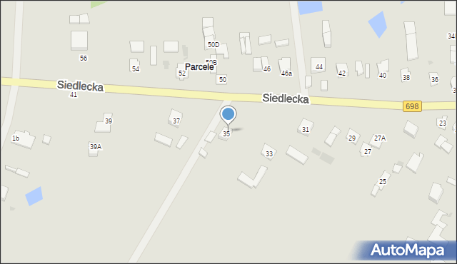 Łosice, Siedlecka, 35a, mapa Łosice