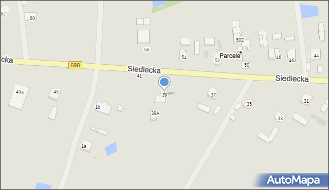 Łosice, Siedlecka, 39, mapa Łosice