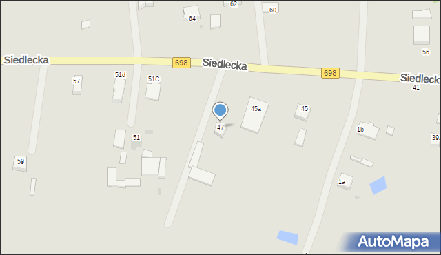 Łosice, Siedlecka, 47, mapa Łosice