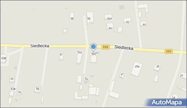 Łosice, Siedlecka, 51C, mapa Łosice