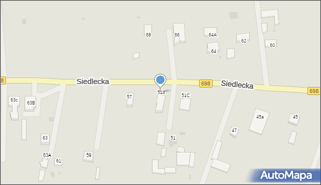 Łosice, Siedlecka, 51d, mapa Łosice