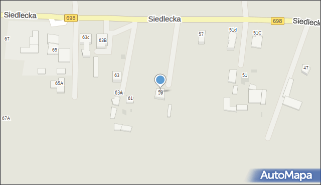 Łosice, Siedlecka, 59, mapa Łosice