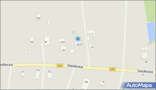 Łosice, Siedlecka, 62, mapa Łosice