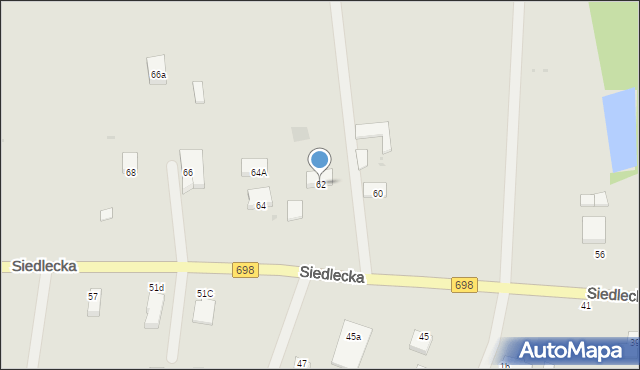 Łosice, Siedlecka, 62, mapa Łosice