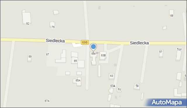 Łosice, Siedlecka, 63c, mapa Łosice
