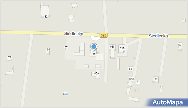 Łosice, Siedlecka, 65, mapa Łosice