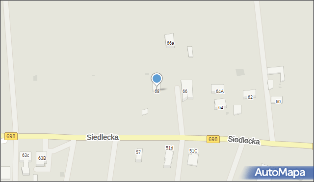 Łosice, Siedlecka, 68, mapa Łosice