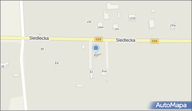 Łosice, Siedlecka, 81b, mapa Łosice