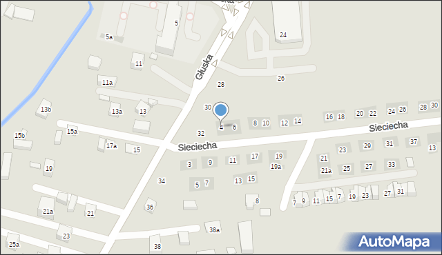 Lublin, Sieciecha Wojciecha, 4, mapa Lublina