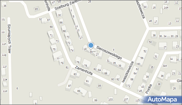 Lublin, Sieroszewskiego Wacława, 23, mapa Lublina