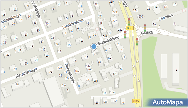 Lublin, Sierpińskiego Seweryna, 10, mapa Lublina