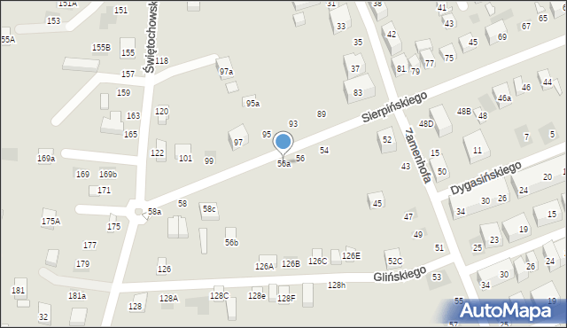 Lublin, Sierpińskiego Seweryna, 56a, mapa Lublina