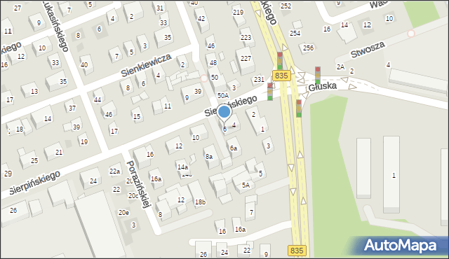 Lublin, Sierpińskiego Seweryna, 6, mapa Lublina