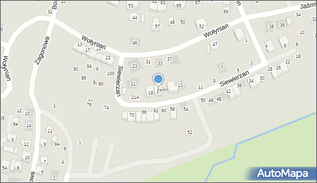 Lublin, Siewierzan, 17, mapa Lublina