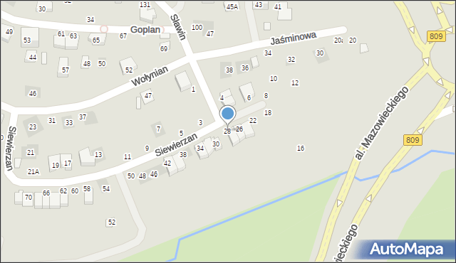 Lublin, Siewierzan, 28, mapa Lublina