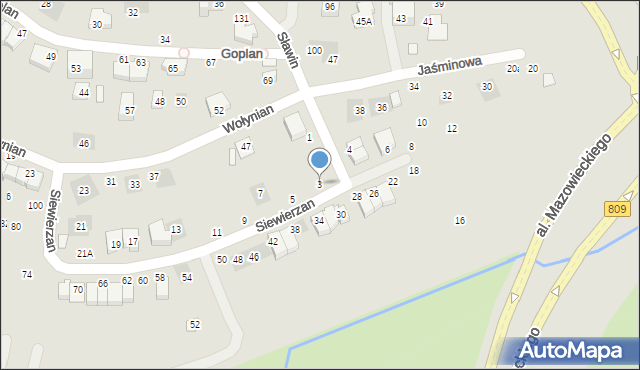 Lublin, Siewierzan, 3, mapa Lublina