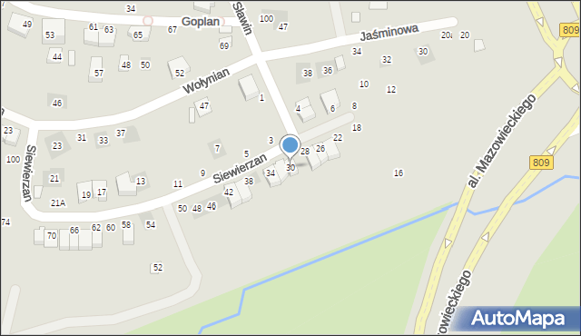 Lublin, Siewierzan, 30, mapa Lublina